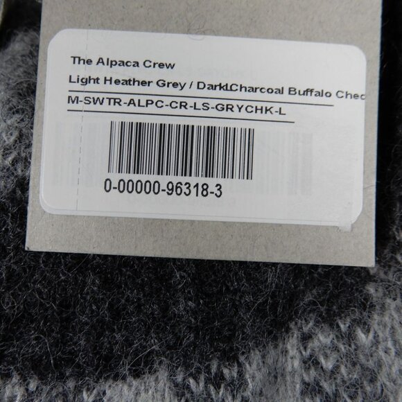 Everlane The Alpaca Crewneck Sweater Size L Heather Grey Buffalo Check NEW - Picture 7 of 8